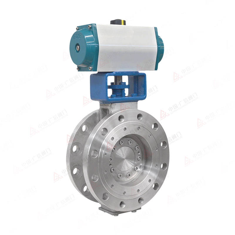 Pneumatic stainless steel flange butterfly valve
